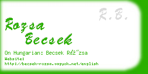 rozsa becsek business card